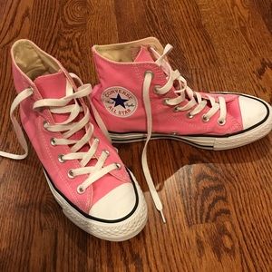 Pink high top Converse